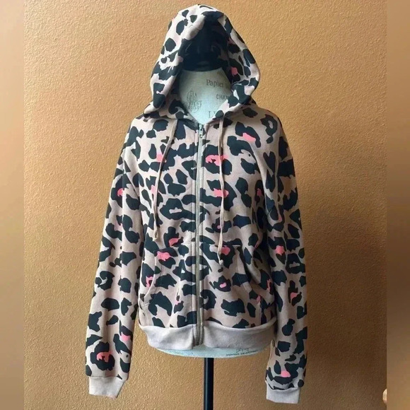 Wild Fox “Preppy Kitty Leopard” Print Everyday Hooded Sweatshirt Size Large NWT! - Picture 8 of 15